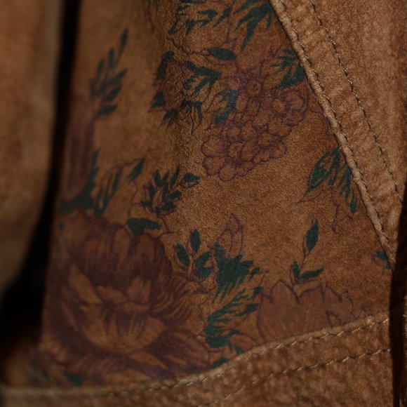 Winlit Brown Leather Bomber Coat - Picture 4 of 16